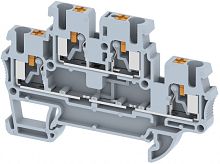 Клемма проходная PUSH-IN 2,5 мм2, двухуровневая на 4 подключения, красная PQ2.5-2T-RED | код 3102020002 | Elmex