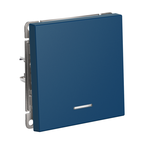 Выключатель кнопочный 1-кл. ArtGallery 10А с подсветкой механизм аквамарин SE GAL001116 фото 9