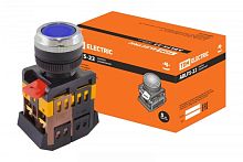 Кнопка ABLFS-22 синий d22мм неон/230В 1з+1р TDM | код SQ0704-0011 | TDM