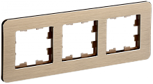 BRITE Рамка 3-мест. РУ-3-1-Бр металл шамп. RE AL IEK | код BR-M32-M-21-K37 | IEK