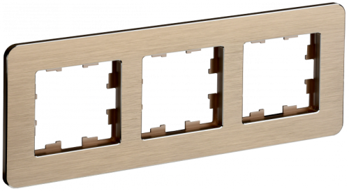 BRITE Рамка 3-мест. РУ-3-1-Бр металл шамп. RE AL IEK | код BR-M32-M-21-K37 | IEK