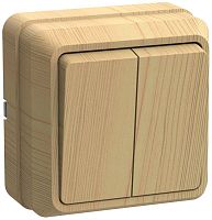 Выключатель 2-клавишный ОКТАВА, открытый монтаж, желтый | код. EVO20-K03-10-DC | IEK