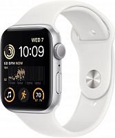 Смарт-часы Apple Watch SE 2022 A2723 44мм OLED корп.серебристый рем.белый разм.брасл.:O/S (MNK23ZP/A) | код 1964008 | APPLE