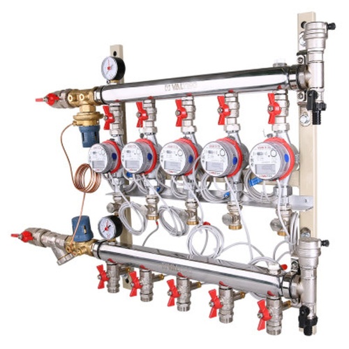 Узел этажный покварт-го учета, с авт. бал. клапаном, без переп-го клапана, ввод СПРАВА 3/4", 5 вых | код. VT.GPA.05S04.R5 | VALTEC Узел этажный покварт-го учета, с авт. бал. клапаном, без переп-го клапана, ввод СПРАВА 3/4", 5 вых | код. VT.GPA.05S04.R5 | VALTEC