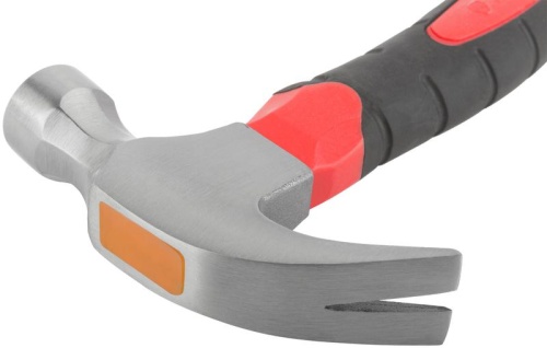 Молоток-гвоздодер, укороченный, фиброглассовая обрезиненная ручка 25 мм, 225 гр | код 44765 | FIT фото 5