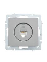 Розетка компьютерная 1-м СП Vesna механизм платина