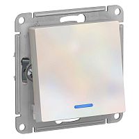 Переключатель 1-клавишный ATLASDESIGN, с подсветкой, скрытый монтаж, жемчуг | код. ATN000463 | Schneider Electric