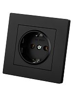 Розетка 2П+З 16А 250В черная Сенеж TDM | код SQ1816-0272 | TDM