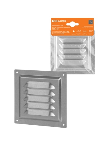 Решетка металл. 125х125, с оцинкованным покрытием, TDM | код SQ1807-0711 | TDM