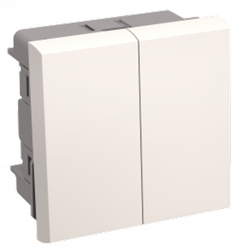 Выключатель двухклавишный на 2 модуля ВК1-22-00-П | код CKK-40D-VD2-K01 | IEK