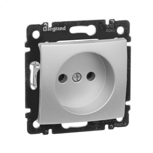 VALENA Розетка без заземления 2К 16А алюминий | код 694341 | Legrand