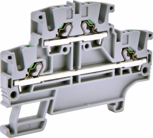 Клемма пружинная двухуровневая ESH-EFD.2 (2,5 мм2, серая, push-in) | код 003903267 | ETI