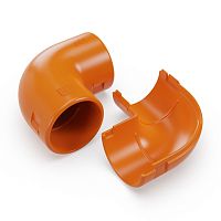 Соединитель угловой разборный оранжевый d32 мм (30шт/300шт уп/кор) Промрукав | код PR13.1194 | ПРОМРУКАВ
