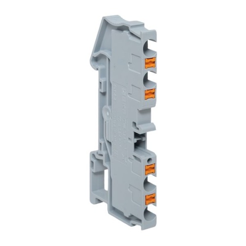 Клеммная колодка пружинная 4 Push-in 4 вывода серая | код PIT-4-4 | EKF