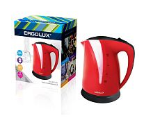 Чайник ELX-KP03-C04 2.0л 160-250В 1500-2300Вт пластик. красн.-черн. | код 14339 | Ergolux