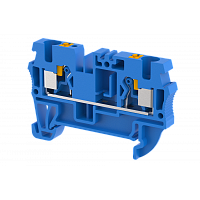 Клемма проходная PUSH-IN 4 мм2, на 2 подключения, синяя PQ4-BLUE | код 3103010001 | Elmex