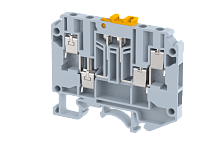 Клемма проходная винтовая 4 мм2, с размыкателем, на 4 подключения, серая KUDT4-2X2(G) | код 1103150000 | Elmex