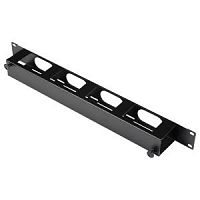 Органайзер 19. 1U, кабельный горизонтальный, ВxШxГ 44x482x62, крышка с зажимами, металл, черный | код LN-KDG-YKD-1UKT-BL | LANDE