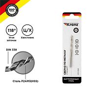 Сверло по металлу 4.0х75х43 мм HSS DIN 338 | код KR-91-0560 | Kranz