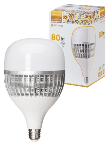 Лампа светодиодная T-80 Вт-230 В-4000 К–E27 (130x223 мм) НАРОДНАЯ | код SQ0340-1650 | TDM НАРОДНЫЙ Лампа светодиодная T-80 Вт-230 В-4000 К–E27 (130x223 мм) НАРОДНАЯ | код SQ0340-1650 | TDM НАРОДНЫЙ