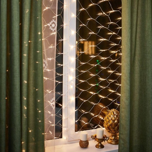 Гирлянда светодиодная "Сеть" 1.8х1.5м 180LED тепл. бел. 15Вт IP20 провод ПВХ прозр. Neon-Night 215-136 фото 7 Гирлянда светодиодная "Сеть" 1.8х1.5м 180LED тепл. бел. 15Вт IP20 провод ПВХ прозр. Neon-Night 215-136 фото 7