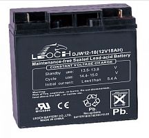 LEOCH DJW 12-18 Аккумуляторная батарея, напряжение: 12В, ёмкость: 8Ач, клеммы типа: M5, Размеры ВШГ: 167,5x77x181,5мм, вес: 6кг. Срок службы: 8 лет. | код DJW12-18 | LEOCH