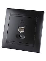 Розетка компьютерная RJ45 графит Лама TDM | код SQ1815-0616 | TDM