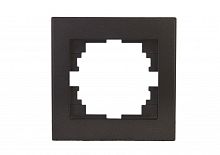 Рамка 1-ая гориз. с вст. цв. черный графит матовый (10шт/120шт) | код 703-4141-146 | Lezard