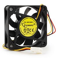 Вентилятор Gembird, 60x60x15, втулка, 3 pin, провод 25 см | код D6015SM-3 | Gembird