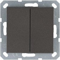 Выключатель двухклавишный 10A 250V~ с накладкой, цвет Мокко | код G3023Z | Jasmart