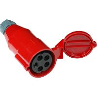 Вилка IEC 309 трехфазная, мама, 32A, 380V, разборная, красная | код LAN-IEC-309-32A3P/F | LANMASTER
