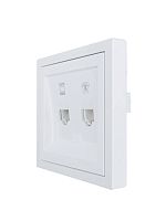 ZIMA Розетка компьютер+телефон белая с модулем Cat 6 LEZARD | код 704-0288-144 | LEZARD