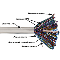 Кабель TWT FTP, 50 пар, Кат.5e, LSZH, 305 метров, белый | код TWT-5EFTP50-LSZH | TWT