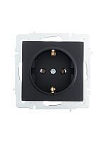 Розетка 1-м СП Vesna с заземл. ПБТ механизм черн. бархат