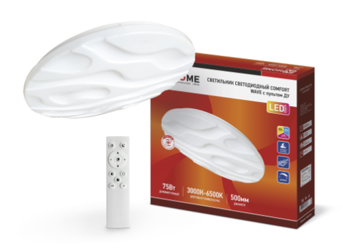 Светильник светодиодный COMFORT WAVE 75Вт 230В 3000-6500K 6000Лм 500x85мм с пультом ДУ IN HOME | код 4690612034836 | IN HOME Светильник светодиодный COMFORT WAVE 75Вт 230В 3000-6500K 6000Лм 500x85мм с пультом ДУ IN HOME | код 4690612034836 | IN HOME