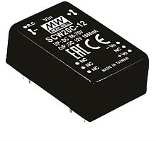 Источник питания DC-DC, 20Вт, вход 9…18В, выход 12В/1.666А, изоляция 1500В DC, дистанционное включение, DIP24 31.8х20.3х12.2мм, -40...+80С | код SCW20A-12 | MeanWell