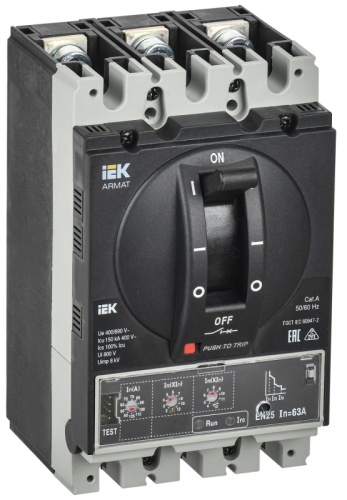 ARMAT Авт. выкл. лит. корпус 3P A 150кА 63А эл. станд. IEK | код AR-MCCB-3A-150-0063A-ELSC | IEK ARMAT Авт. выкл. лит. корпус 3P A 150кА 63А эл. станд. IEK | код AR-MCCB-3A-150-0063A-ELSC | IEK