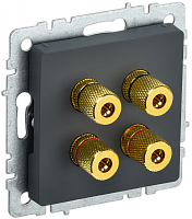 BRITE Аудиорозетка 4-мест. РА10-БрГ граф. IEK | код BR-S40-K53 | IEK