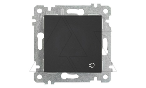 Rita - Розетка 2P+E, с крышкой, защ. шторки, черный мат | код 2200-611-0284 | Mutlusan