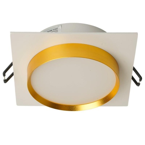 Светильник ДВО-15w GX53 без лампы квадратный белый золото | код 51362 | Feron