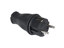 Вилка прямая каучук 2Р+РЕ 16А 250В IP44 HLT | код 083-05-01| HLT