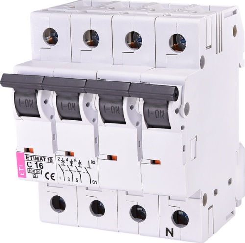 Автоматический выключатель ETIMAT 10 3p+N C 16А (10 kA) | код 002136716 | ETI Автоматический выключатель ETIMAT 10 3p+N C 16А (10 kA) | код 002136716 | ETI