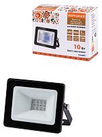 Прожектор светодиодный СДО-04-010Н-С (синий свет) 10 Вт, IP65, черный, Народный | код SQ0336-0228 | TDM НАРОДНЫЙ