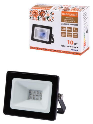 Прожектор светодиодный СДО-04-010Н-С (синий свет) 10 Вт, IP65, черный, Народный | код SQ0336-0228 | TDM НАРОДНЫЙ Прожектор светодиодный СДО-04-010Н-С (синий свет) 10 Вт, IP65, черный, Народный | код SQ0336-0228 | TDM НАРОДНЫЙ