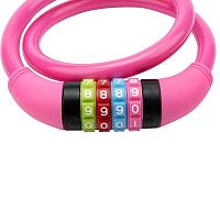 Замок тросовый кодовый взломостойкий для велосипедов и колясок 65 см розовый | код 79-0264 | REXANT