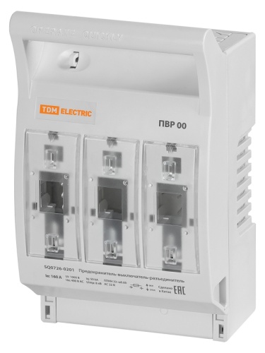 Предохранитель-выключатель-разъединитель ПВР 00, 3П, 160 А TDM | код SQ0726-0201 | TDM Предохранитель-выключатель-разъединитель ПВР 00, 3П, 160 А TDM | код SQ0726-0201 | TDM
