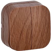 Выключатель 2-клавишный для открытой установки ВС20-2-0-ХД 10А GLORY дуб | код EVH20-K24-10 | IEK