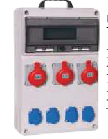 Корпус промышленного щита с розетками (3x3P+N+T 16A/380V + 3x2P+T 16A/220V), пластик | код CP6072 | CETINKAYA PANO