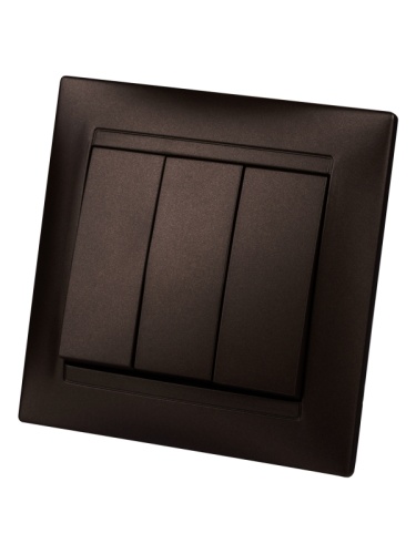 Выключатель 3-х кл. 10А шоколад Лама TDM | код SQ1815-0503 | TDM