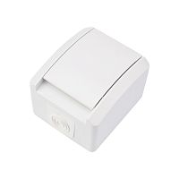 Розетка одноместная (керамика) INDUSTRIAL IP54 с заземлением, о/у, белая KRANZ | код KR-78-0814 | KRANZ